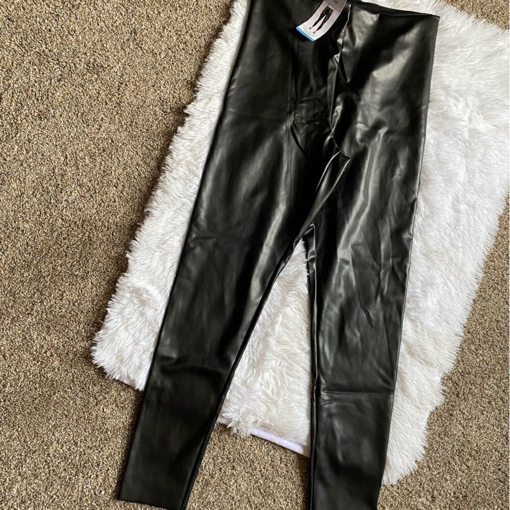Joie Faux Leather Leggings‎ Contemporary Fit Pull On Stretchy Black NEW Sz Large